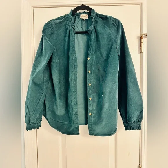 Wonderly Teal Ruffled Women's Shirt - Picture 2 of 5